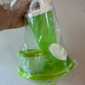 New Green Tupperware Food Drink Storage Containers Mix Lot 8 Piece Set